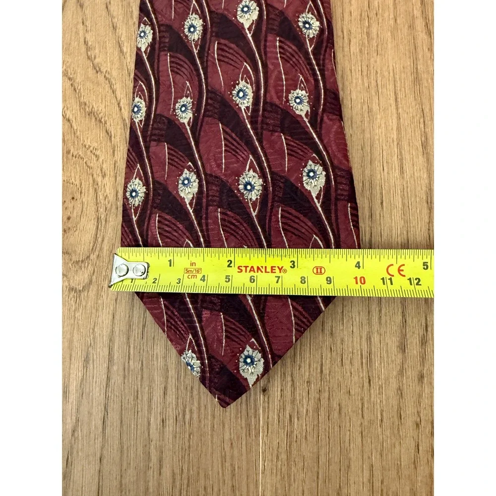 Robert Talbott Best of Class Nordstrom Silk Tie Burgundy Abstract Floral USA